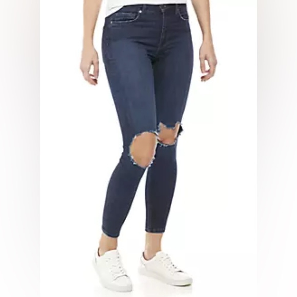 Free People Women’s High Rise Skinny Jeans Busted Knees Size 29S